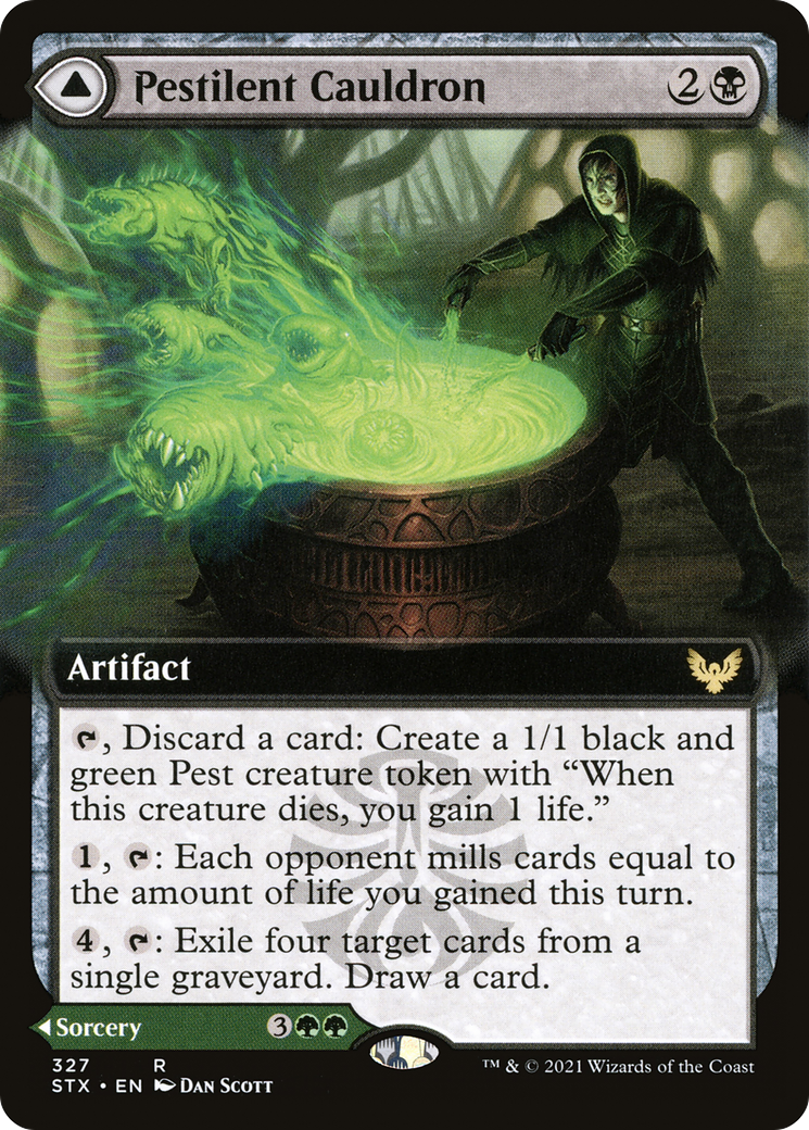 Pestilent Cauldron (STX-327) [Strixhaven: School of Mages] (Extended Art) Foil MTG Single Wizards of the Coast