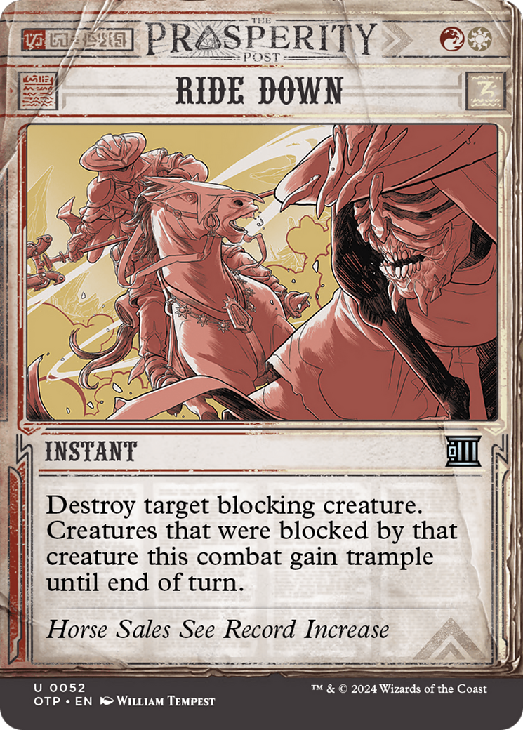 Ride Down (OTP-052) [Breaking News] (Showcase) (Borderless) Foil MTG Single Wizards of the Coast