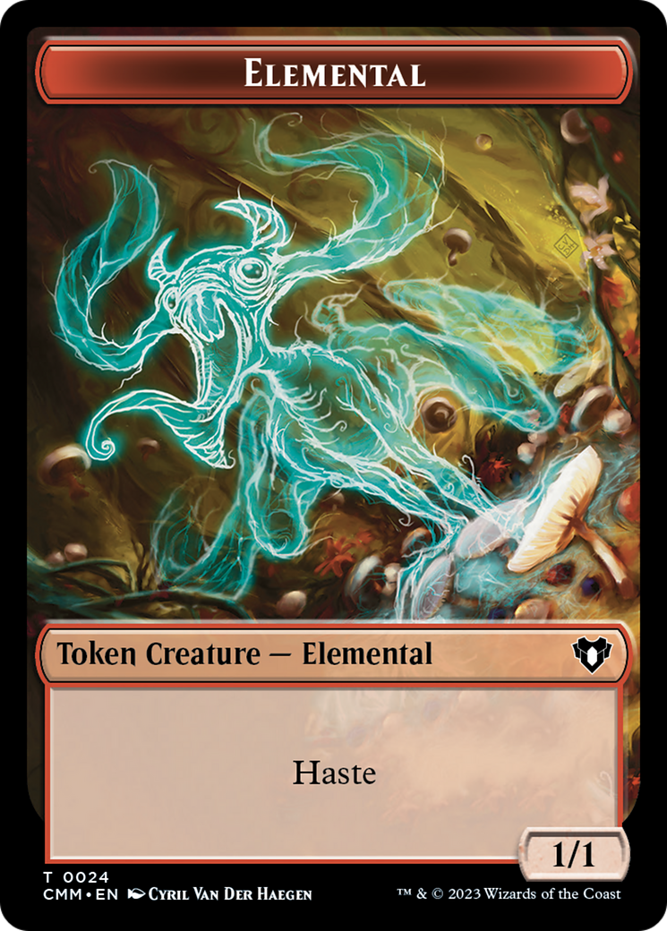 Elemental (0024) // Phyrexian Germ Double-Sided Token [Tokens] Commander Masters Tokens MTG Single Magic: The Gathering