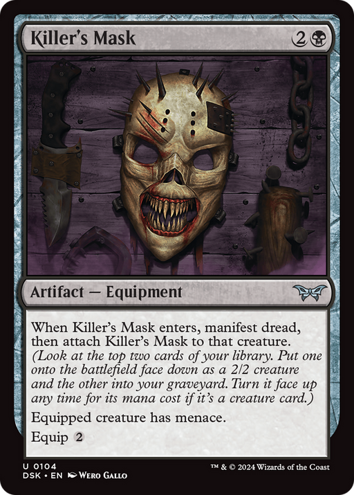 Killer's Mask (DSK-104) [Duskmourn: House of Horror] MTG Single Wizards of the Coast