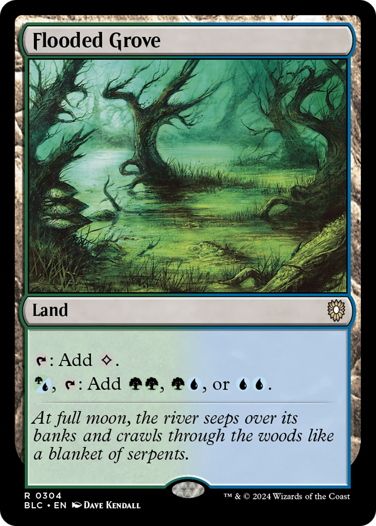 Flooded Grove (BLC-304) [Bloomburrow Commander] MTG Single Wizards of the Coast