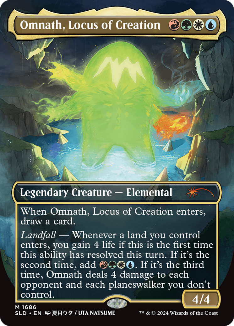 Omnath, Locus of Creation (SLD-1686) [Secret Lair] Drop (Borderless) Foil MTG Single Wizards of the Coast