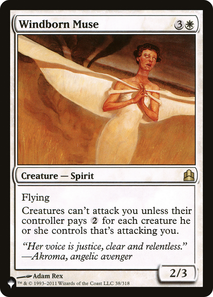 Windborn Muse (LIST-CMD-38) [Mystery Booster] The List MTG Single Wizards of the Coast