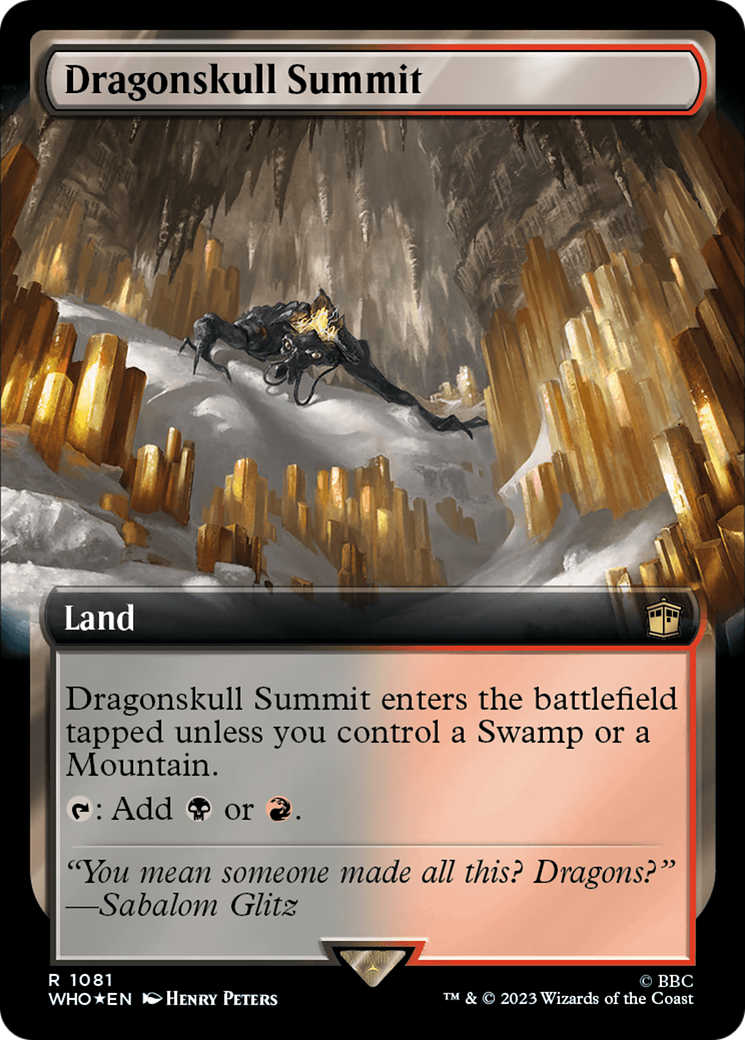 Dragonskull Summit (Surge Foil) (WHO-1081) [Doctor Who] (Extended Art) Foil MTG Single Wizards of the Coast
