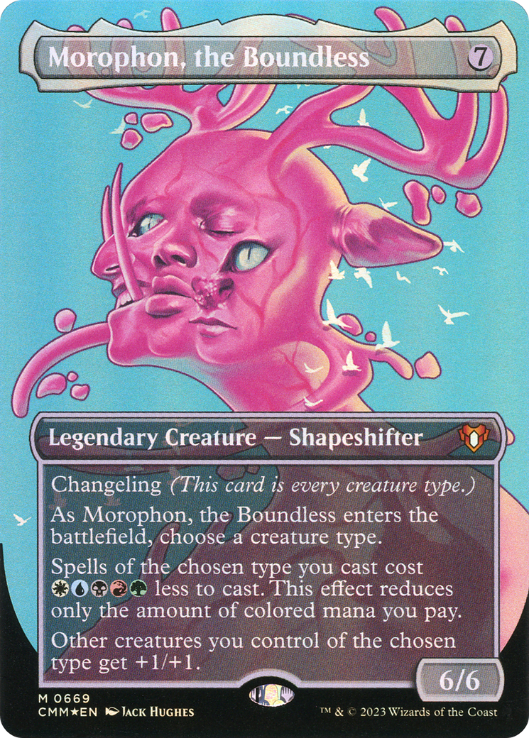 Morophon, the Boundless (Textured Foil) (CMM-1058) [Commander Masters] (Borderless) Foil MTG Single Wizards of the Coast