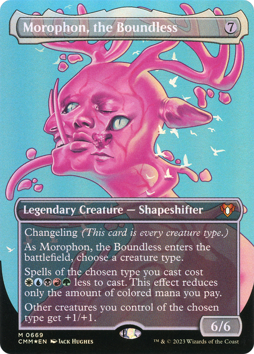 Morophon, the Boundless (Textured Foil) (CMM-1058) [Commander Masters] (Borderless) Foil MTG Single Wizards of the Coast