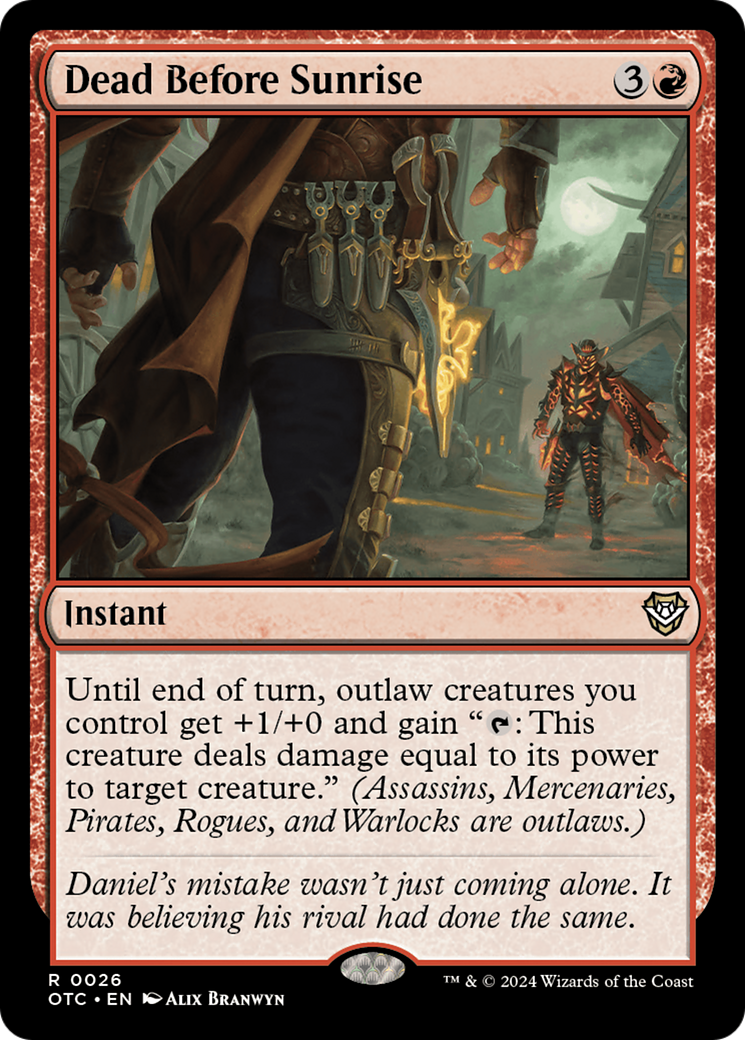 Dead Before Sunrise (OTC-026) [Outlaws of Thunder Junction Commander] MTG Single Wizards of the Coast