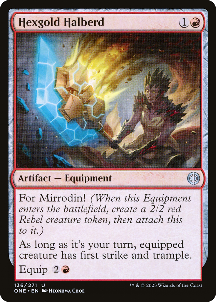 Hexgold Halberd (ONE-136) [Phyrexia: All Will Be One] MTG Single Wizards of the Coast