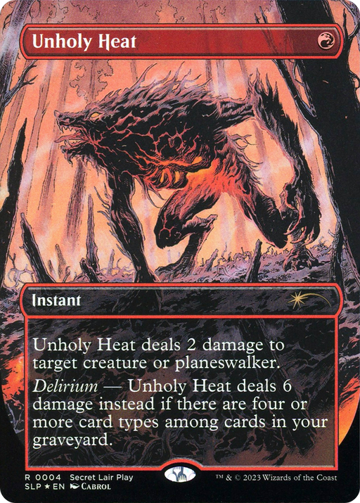 Unholy Heat (SLP-004) [Secret Lair] Showdown (Borderless) Foil MTG Single Wizards of the Coast