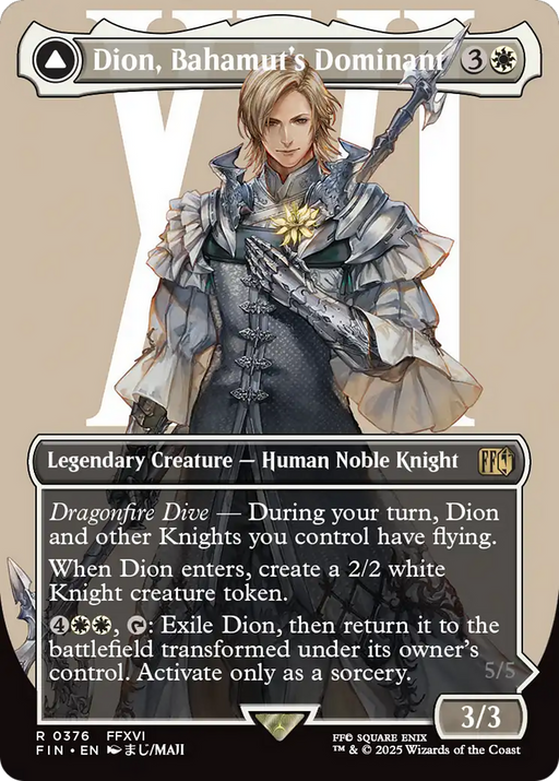 Dion, Bahamut's Dominant (FIN-376) [FINAL FANTASY] (Borderless) MTG Single Wizards of the Coast