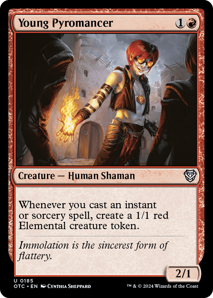 Young Pyromancer (OTC-185) [Outlaws of Thunder Junction Commander] MTG Single Wizards of the Coast