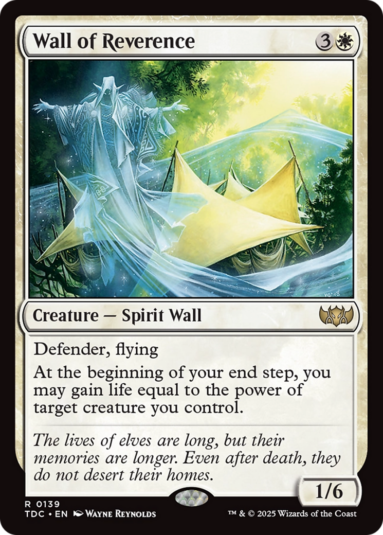 Wall of Reverence (TDC-139) [Commander: Tarkir: Dragonstorm] MTG Single Wizards of the Coast