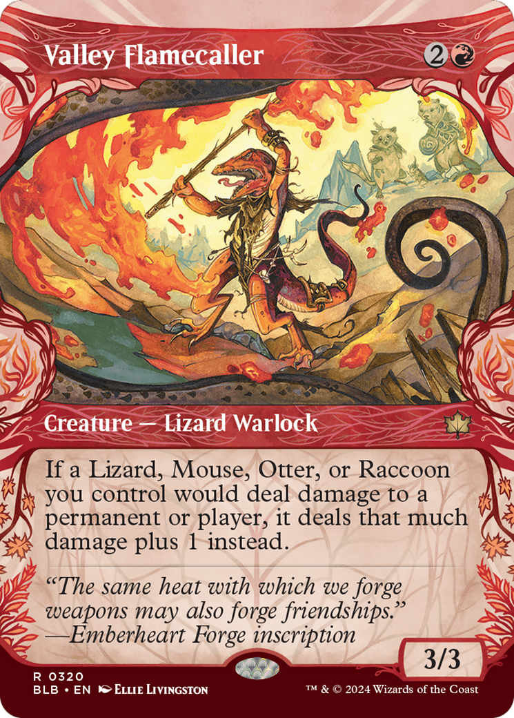 Valley Flamecaller (BLB-320) [Bloomburrow] (Showcase) (Borderless) MTG Single Wizards of the Coast