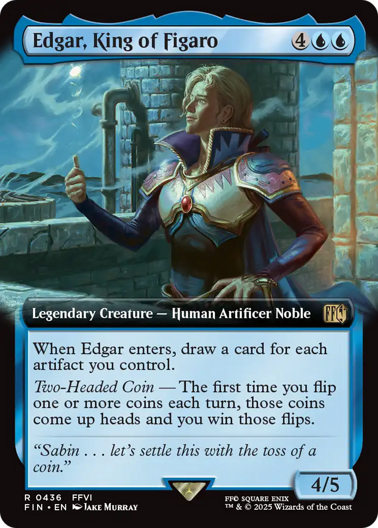Edgar, King of Figaro (FIN-436) [FINAL FANTASY] (Extended Art) Foil MTG Single Wizards of the Coast