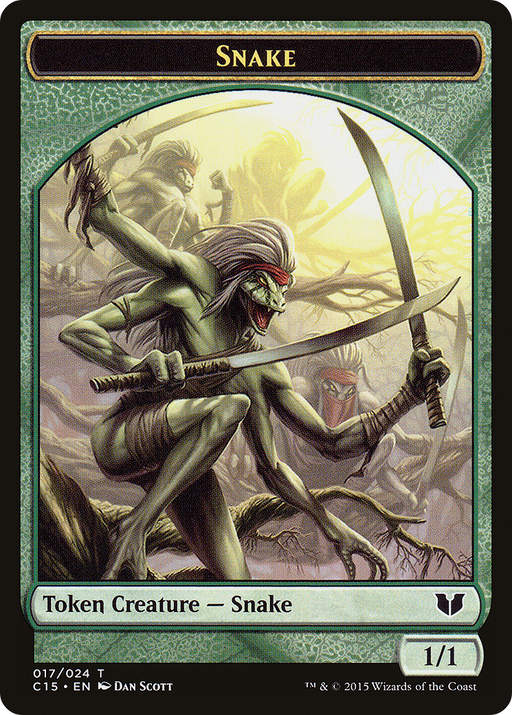 Snake (017) // Saproling Double-Sided Token (C15-17 // 16) [Tokens] Commander 2015 Tokens MTG Single Wizards of the Coast