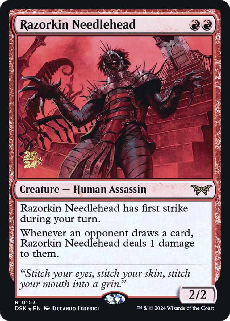 Razorkin Needlehead (PRE-153) [Duskmourn: House of Horror Promos] Foil MTG Single Wizards of the Coast