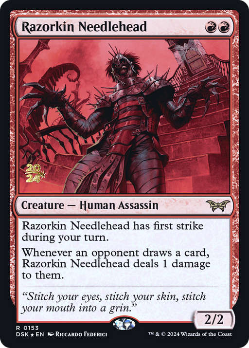 Razorkin Needlehead (PRE-153) [Duskmourn: House of Horror Promos] Foil MTG Single Wizards of the Coast