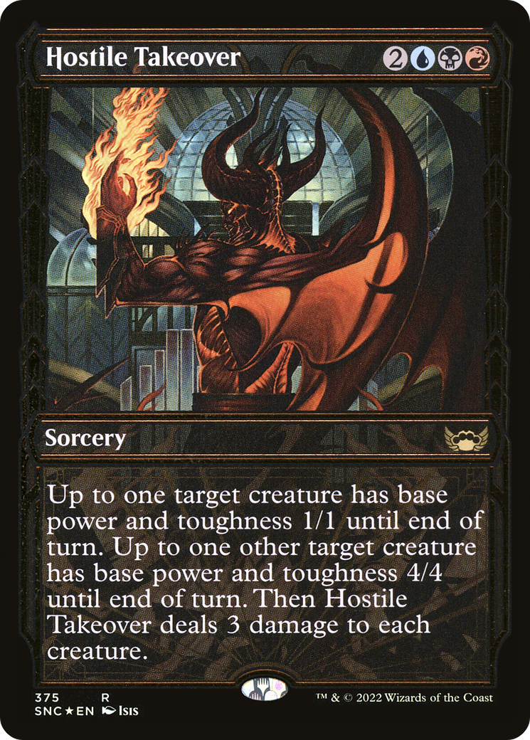 Hostile Takeover (Gilded Foil) (SNC-375) [Streets of New Capenna] (Showcase) Foil MTG Single Wizards of the Coast