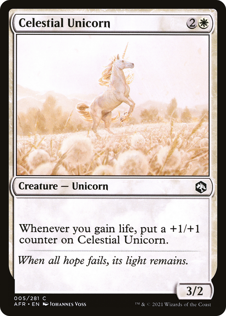 Celestial Unicorn (AFR-005) [Adventures in the Forgotten Realms] Foil MTG Single Wizards of the Coast