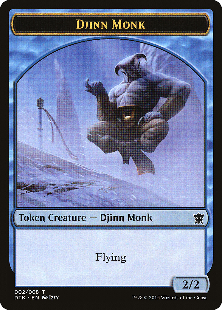Djinn Monk Token (DTK-002) [Tokens] Dragons of Tarkir Tokens MTG Single Wizards of the Coast