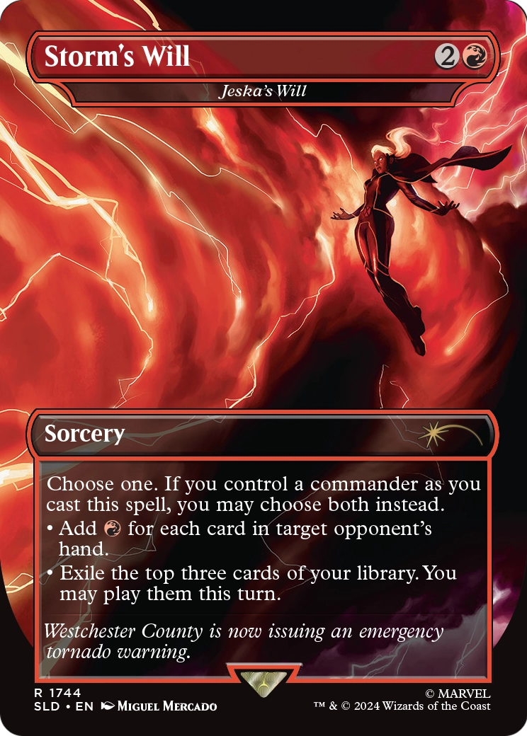 Storm's Will - Jeska's Will (SLD-1744) [Secret Lair] Drop (Borderless) Foil MTG Single Wizards of the Coast