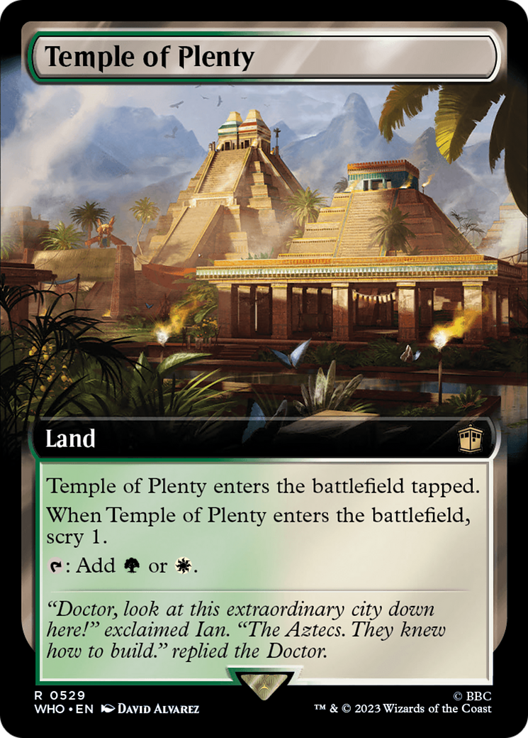 Temple of Plenty (WHO-529) [Doctor Who] (Extended Art) Foil MTG Single Wizards of the Coast