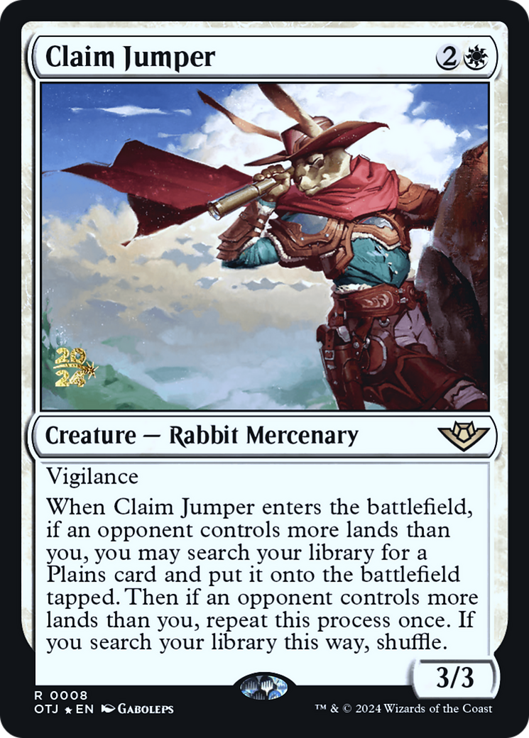 Claim Jumper (PRE-008) [Outlaws of Thunder Junction Promos] Foil MTG Single Wizards of the Coast