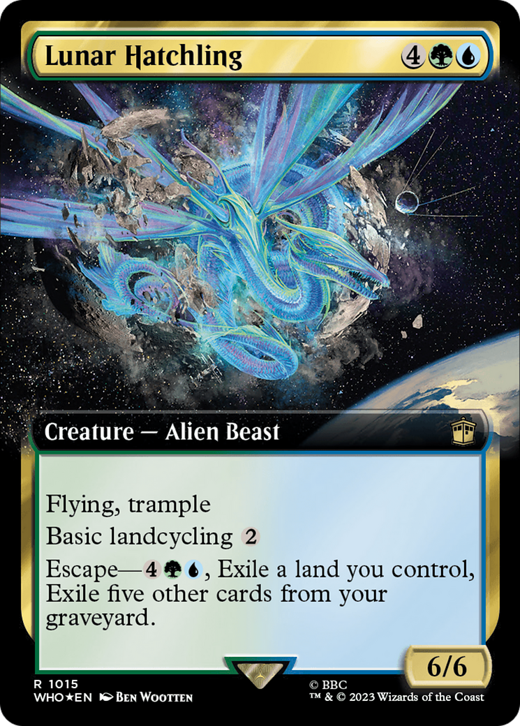 Lunar Hatchling (WHO-1015) [Doctor Who] (Extended Art) Foil MTG Single Wizards of the Coast