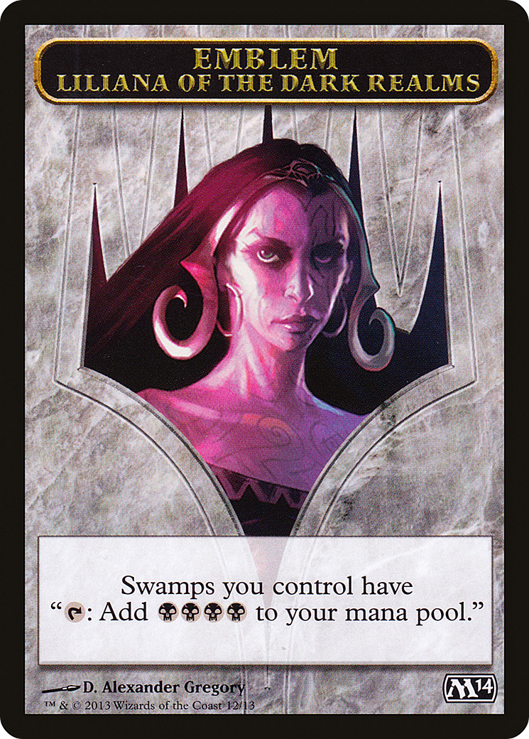 Emblem - Liliana of the Dark Realms (M14-012) [Tokens] Magic 2014 Tokens MTG Single Wizards of the Coast