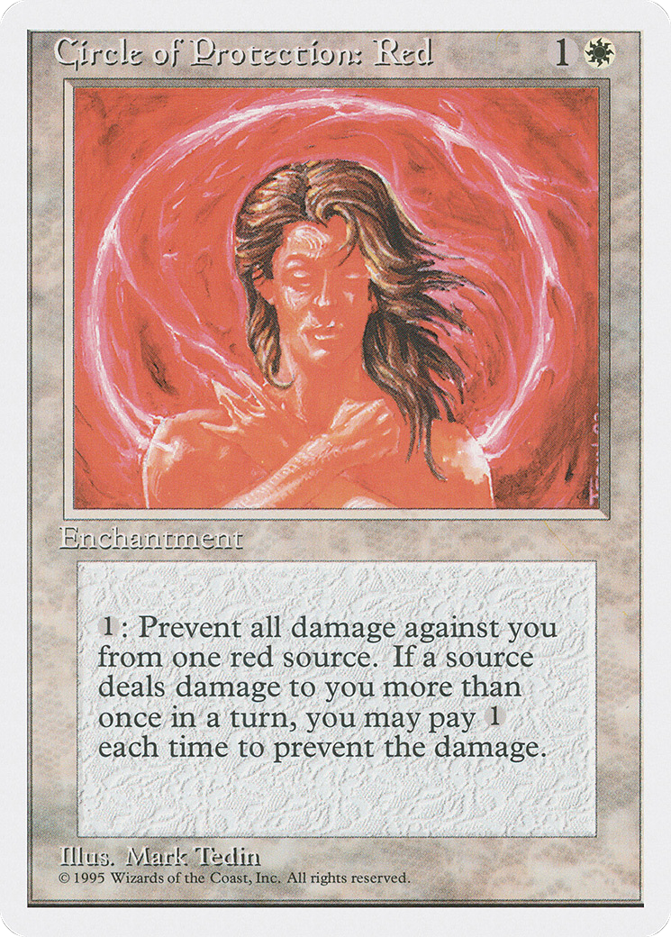 Circle of Protection: Red (4ED-017) [Fourth Edition] MTG Single Wizards of the Coast