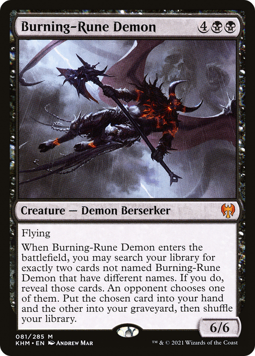 Burning-Rune Demon (KHM-081) [Kaldheim] Foil MTG Single Wizards of the Coast