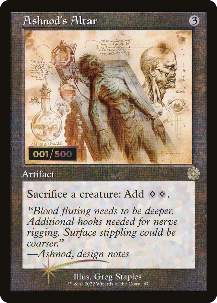 Ashnod's Altar (Schematic) (Serial Numbered) (BRR-067) [The Brothers' War Retro Artifacts] Foil MTG Single Wizards of the Coast