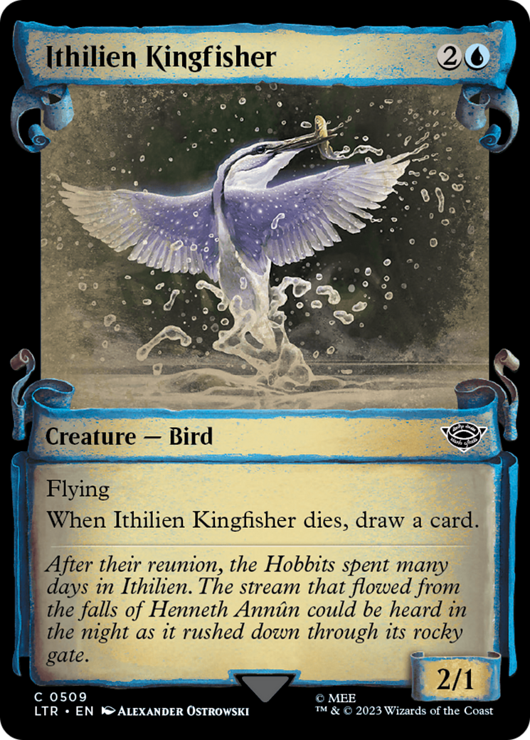 Ithilien Kingfisher (Showcase Scrolls) (LTR-509) [The Lord of the Rings: Tales of Middle-earth] (Showcase) Foil MTG Single Wizards of the Coast