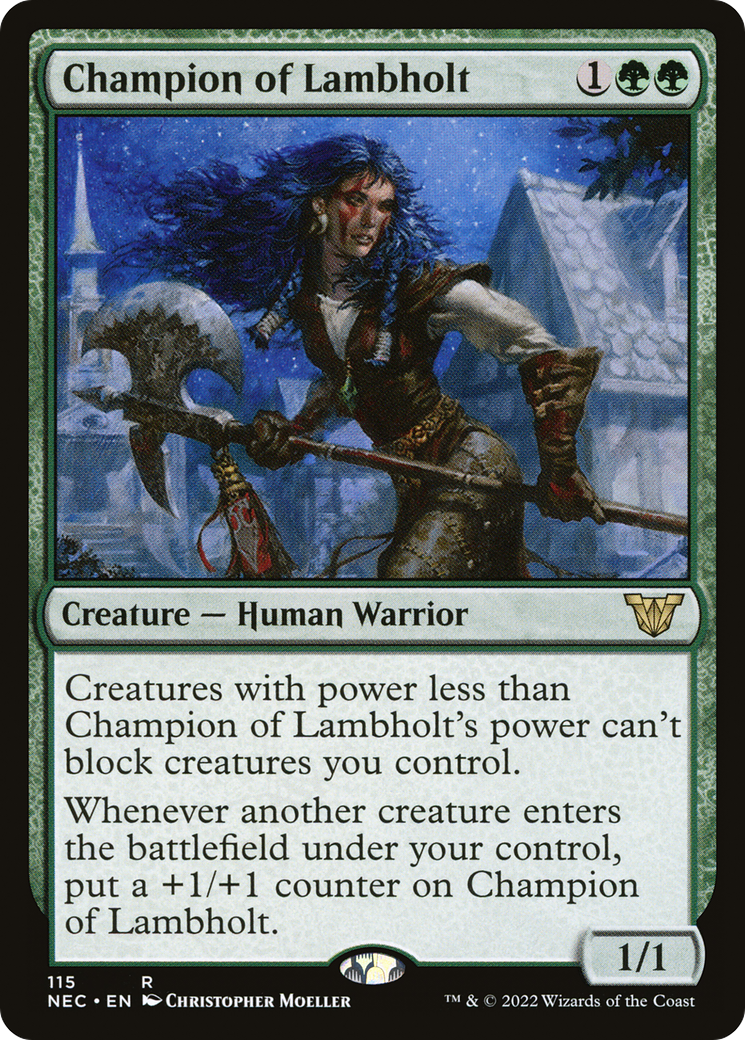 Champion of Lambholt (NEC-115) [Neon Dynasty Commander] MTG Single Wizards of the Coast