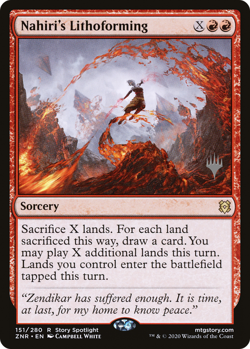 Nahiri's Lithoforming (PPZNR-151P) [Zendikar Rising Promos] MTG Single Wizards of the Coast