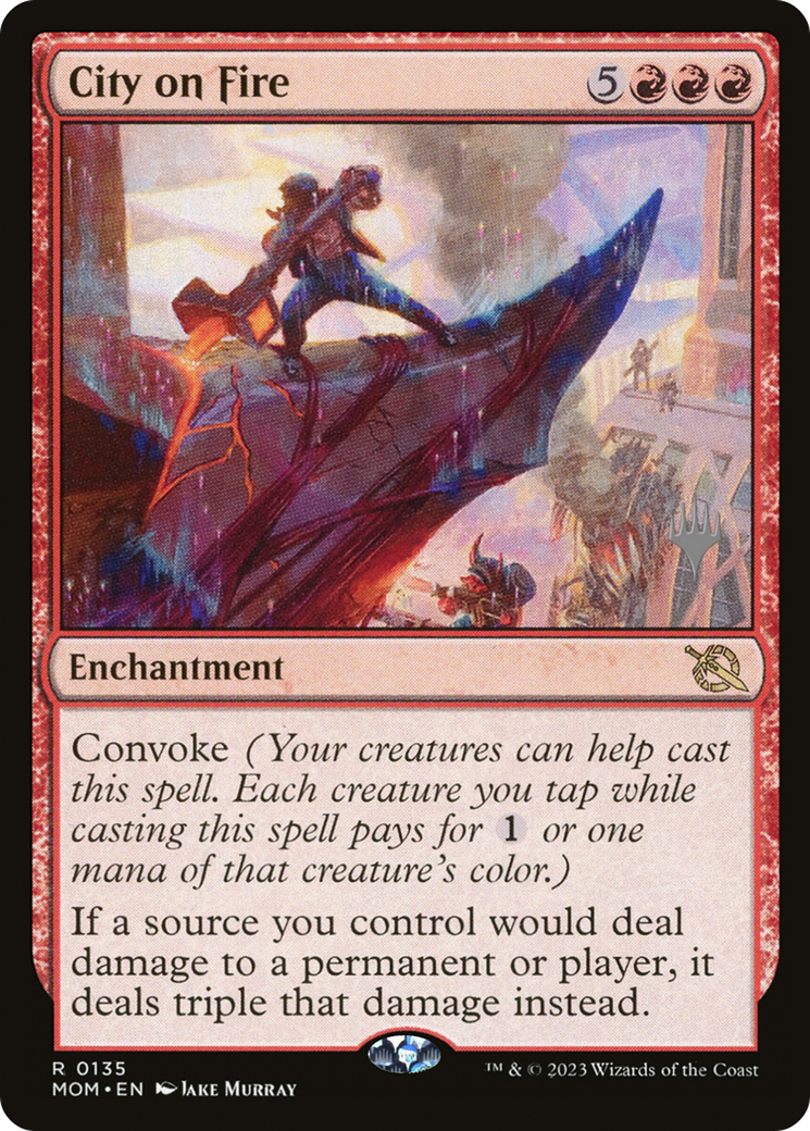 City on Fire (PPMOM-135) [March of the Machine Promos] Foil MTG Single Wizards of the Coast