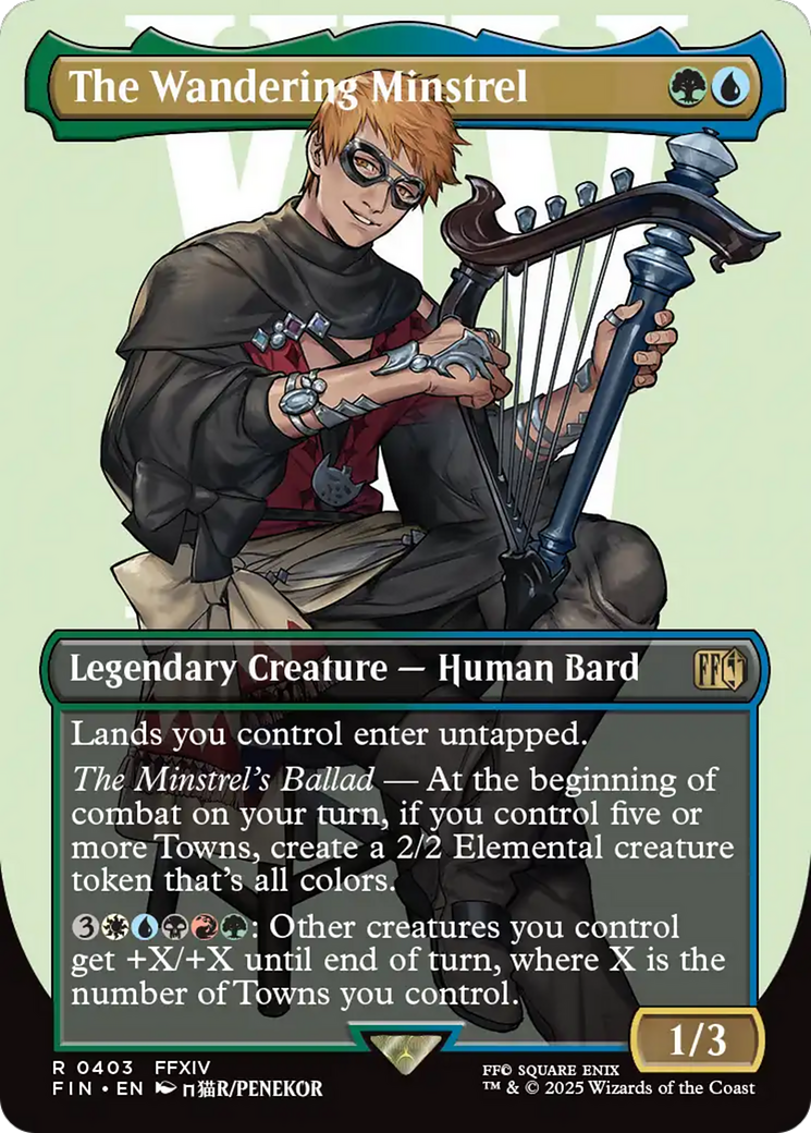The Wandering Minstrel (FIN-403) [FINAL FANTASY] (Borderless) Foil MTG Single Wizards of the Coast
