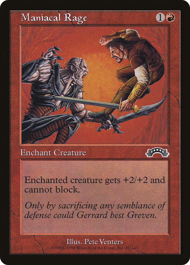 Maniacal Rage (EXO-087) [Exodus] MTG Single Wizards of the Coast
