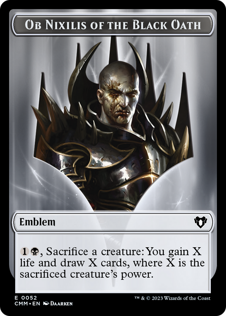Ob Nixilis of the Black Oath Emblem (TCMM-052) [Tokens] Commander Masters Tokens Foil MTG Single Wizards of the Coast