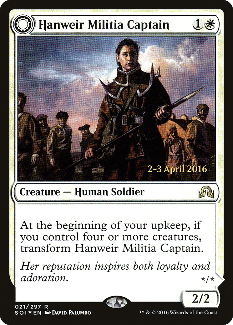 Hanweir Militia Captain (PRE-021) [Shadows over Innistrad Promos] Foil