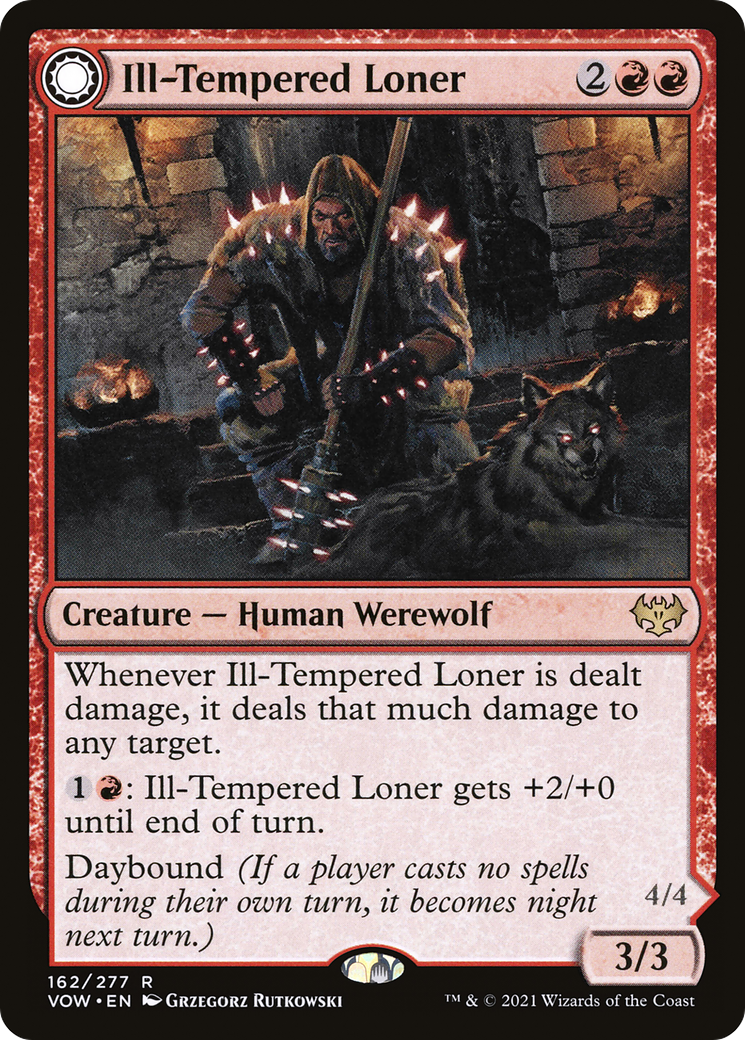 Ill-Tempered Loner // Howlpack Avenger (VOW-162) [Innistrad: Crimson Vow] Foil MTG Single Wizards of the Coast