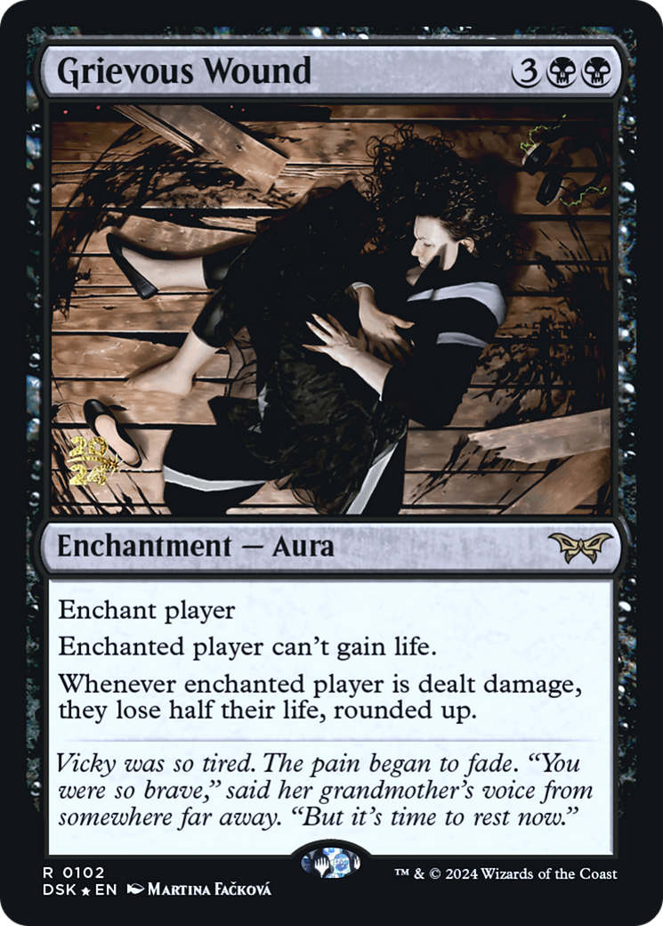 Grievous Wound (PRE-102) [Duskmourn: House of Horror Promos] Foil MTG Single Wizards of the Coast