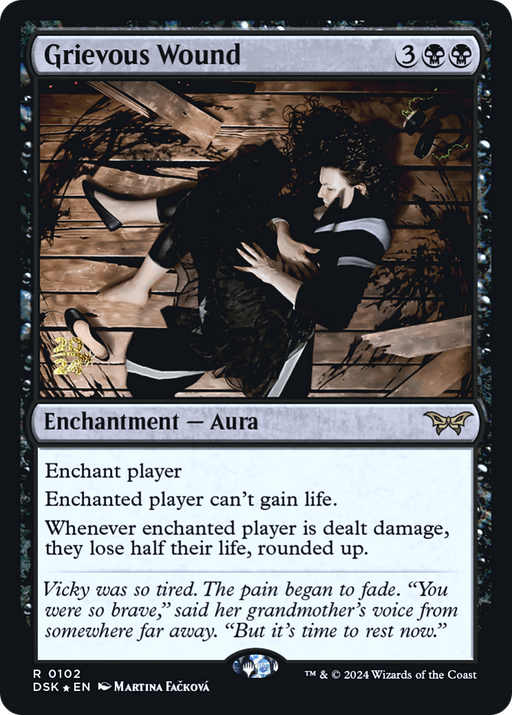 Grievous Wound (PRE-102) [Duskmourn: House of Horror Promos] Foil MTG Single Wizards of the Coast