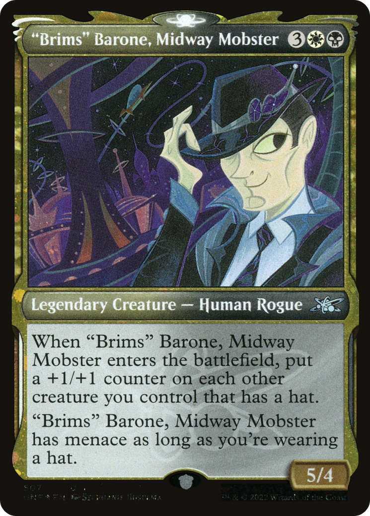 "Brims" Barone, Midway Mobster (Galaxy Foil) (UNF-507) [Unfinity] (Showcase) Foil MTG Single Wizards of the Coast