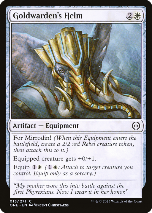 Goldwarden's Helm (ONE-013) [Phyrexia: All Will Be One] MTG Single Wizards of the Coast
