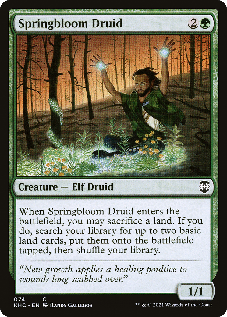 Springbloom Druid (KHC-074) [Kaldheim Commander] MTG Single Wizards of the Coast
