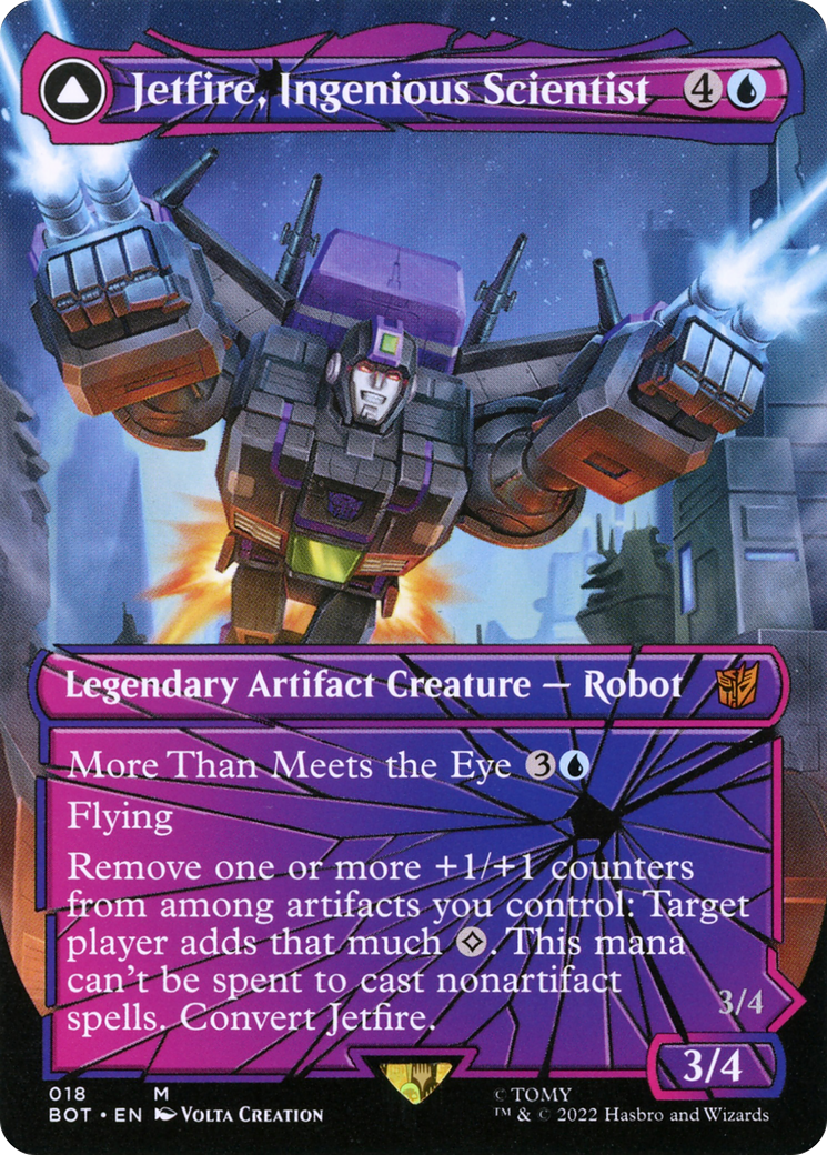 Jetfire, Ingenious Scientist (Shattered Glass) (BOT-018) [Transformers] (Borderless) Foil MTG Single Wizards of the Coast