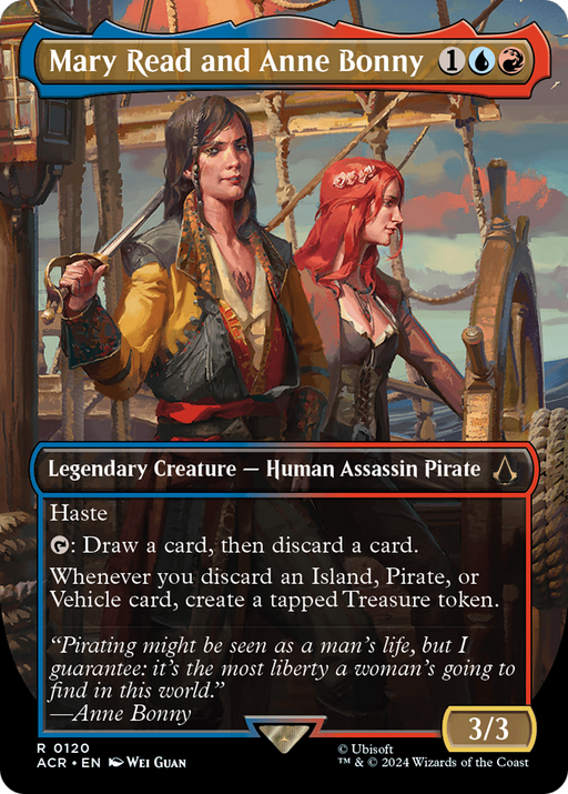 Mary Read and Anne Bonny (ACR-120) [Assassin's Creed] (Borderless) MTG Single Wizards of the Coast