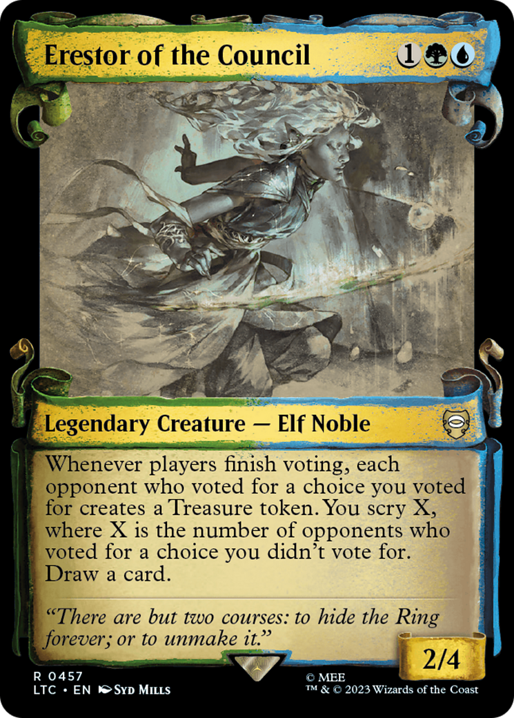 Erestor of the Council (LTC-457) [Tales of Middle-earth Commander] (Showcase) Foil MTG Single Wizards of the Coast