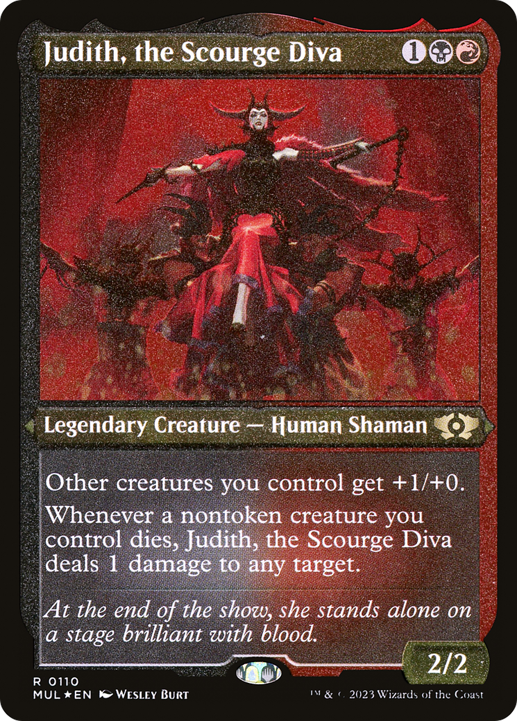 Judith, the Scourge Diva (Foil Etched) (MUL-110) [Multiverse Legends] Foil MTG Single Wizards of the Coast